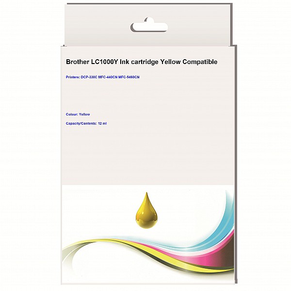 Huismerk Brother LC-1000Y inktcartridge geel Huismerk Brother LC-1000Y inktcartridge geel