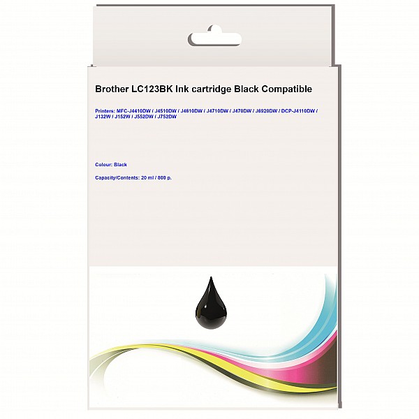 Huismerk Brother LC-123BK inktcartridge zwart 20ml
