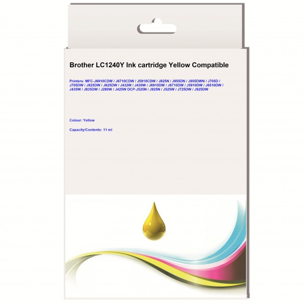 Huismerk Brother LC-1240Y inktcartridge geel 