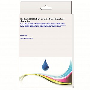 Huismerk Brother LC-1280XLC inktcartridge cyaan hoog volume