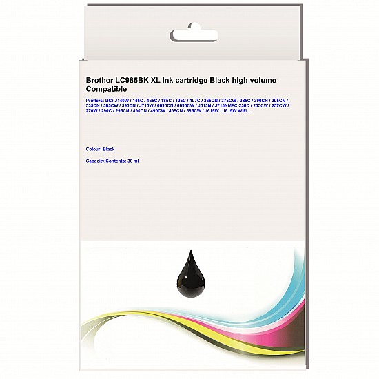 Huismerk Brother LC985BK XL inktcartridge zwart hoog volume 
