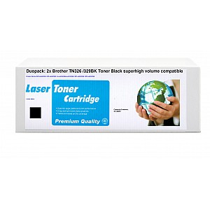 Huismerk 2x Brother TN-326 /329BK toner zwart superhoog volume