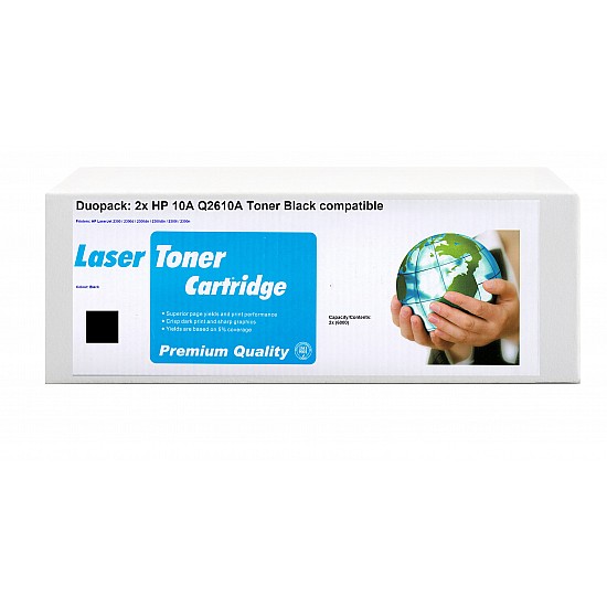 Huismerk 2x HP 10A (Q2610A) toner zwart