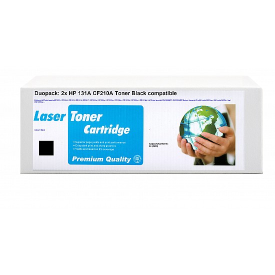 Huismerk 2x HP 131A (CF210A) toner zwart Huismerk 2x HP 131A (CF210A) toner zwart