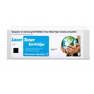 Huismerk 2x Samsung MLT-D2082L toner zwart hoog volume