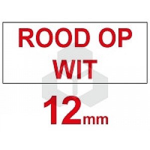 Huismerk Dymo S0720550 / 45015 tape rood op wit 12 mm