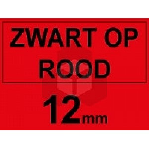 Huismerk Dymo S0720570 / 45017 tape zwart op rood 12 mm