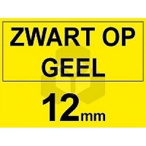 Huismerk Dymo S0720580 / 45018 tape zwart op geel 12 mm