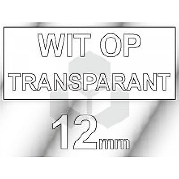 Huismerk Dymo S0720600 / 45020 tape wit op transparant 12 mm