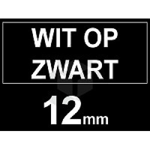 Huismerk Dymo S0720610 / 45021 tape wit op zwart 12 mm