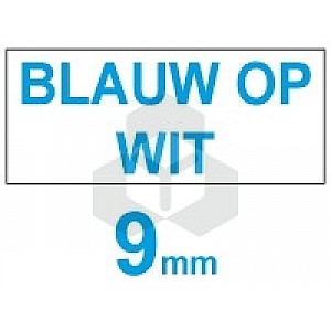 Huismerk Dymo S0720690 / 40914 tape blauw op wit 9 mm