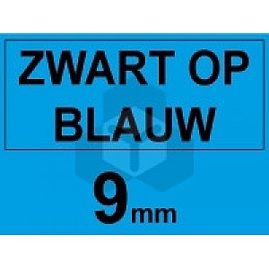 Huismerk Dymo S0720710 / 40916 tape zwart op blauw 9 mm