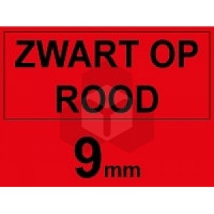 Huismerk Dymo S0720720 / 40917 tape zwart op rood 9 mm