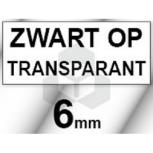 Huismerk Dymo S0720770 / 43610 tape zwart op transparant 6 mm