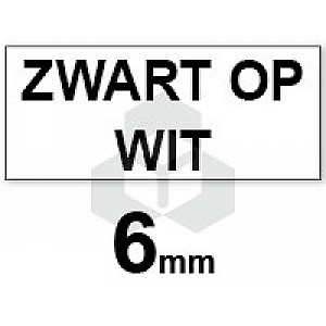 Huismerk Dymo S0720780 / 43613 tape zwart op wit 6 mm