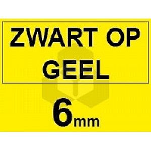 Huismerk Dymo S0720790 / 43618 tape zwart op geel 6 mm