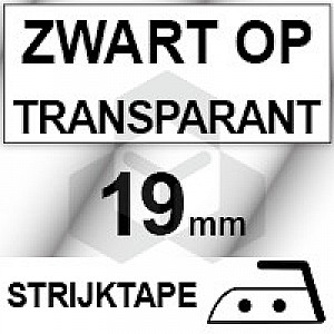 Huismerk Dymo S0720820 / 45800 tape zwart op transparant 19 mm