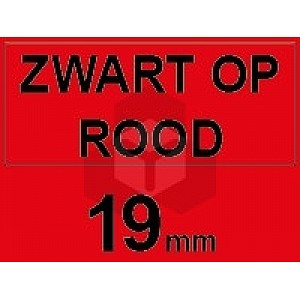 Huismerk Dymo S0720870 / 45807 tape zwart op rood 19 mm