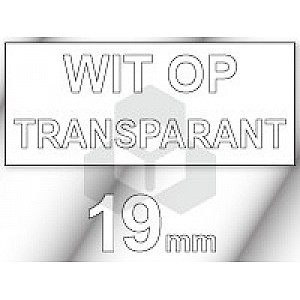 Huismerk Dymo S0720900 / 45810 tape wit op transparant 19 mm