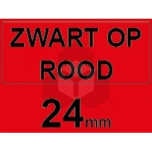 Huismerk Dymo S0720970 / 53717 tape zwart op rood 24 mm