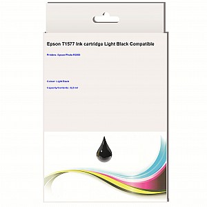 Huismerk Epson T1577 inktcartridge licht zwart