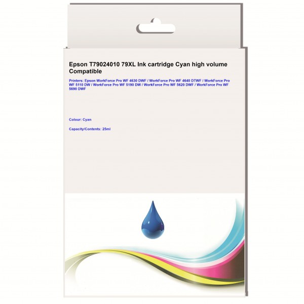Huismerk Epson T79024010 (79XL) inktcartridge cyaan hoog volume Huismerk Epson T79024010 (79XL) inktcartridge cyaan hoog volume