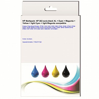 Verslaggever Janice vernieuwen Huismerk HP Multipack: HP 363 serie zwart XL + cyaan + magenta + geel +  Licht cyaan + Licht magenta kopen? |Inktentonervoordeel.nl