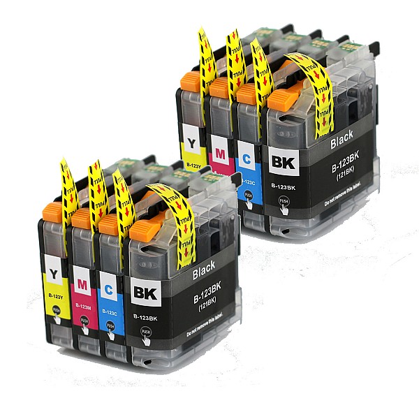 Huismerk 2x Brother LC-123 BK/C/M/Y 4 kleuren Multipack inktcartridges Huismerk 2x Brother LC-123 BK/C/M/Y 4 kleuren Multipack inktcartridges