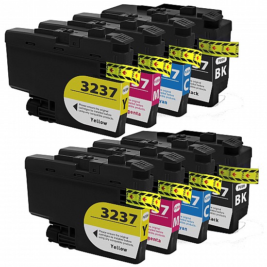 Huismerk 2x Brother LC3237 BK/C/M/Y 4 kleuren Multipack inktcartridges