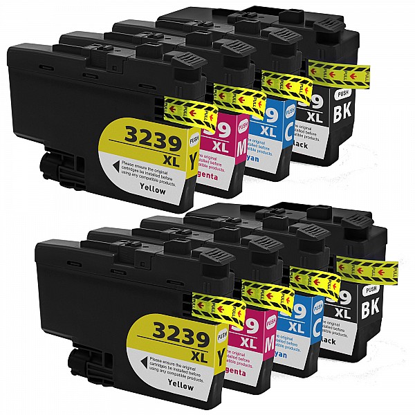 Huismerk 2x Brother LC-3239XL BK/C/M/Y 4 kleuren, hoog volume Multipack inktcartridges