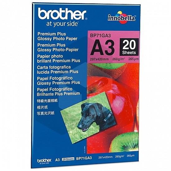 brother BP71GA3 premium plus glossy fotopapier A3 260g/m (20 vel)