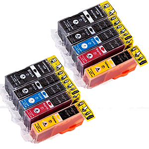 Huismerk Canon PGI-520/CLI-521 10-pack: 2x PGI-520 BK + 2x CLI-521BK + 2x CLI-521C + 2x CLI-521M + 2x CLI-521Y