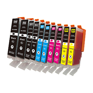 Huismerk Canon PGI-550/CLI-551 10-pack: 2x PGI-550 BK + 2x CLI-551BK + 2x CLI-551C + 2x CLI-551M + 2x CLI-551Y