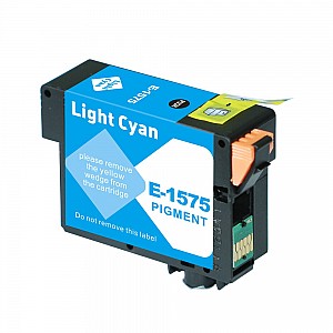 Huismerk Epson T1575 inktcartridge licht cyaan