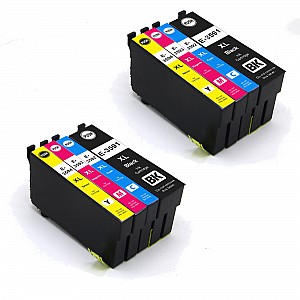 Huismerk 2x Epson 35XL T3596 XLBK/C/M/Y 4 kleuren zwart, cyaan, magenta, geel hoge capaciteit Multipack inktcartridges