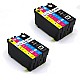 Huismerk 2x Epson 35XL T3596 XLBK/C/M/Y 4 kleuren zwart, cyaan, magenta, geel hoge capaciteit Multipack inktcartridges