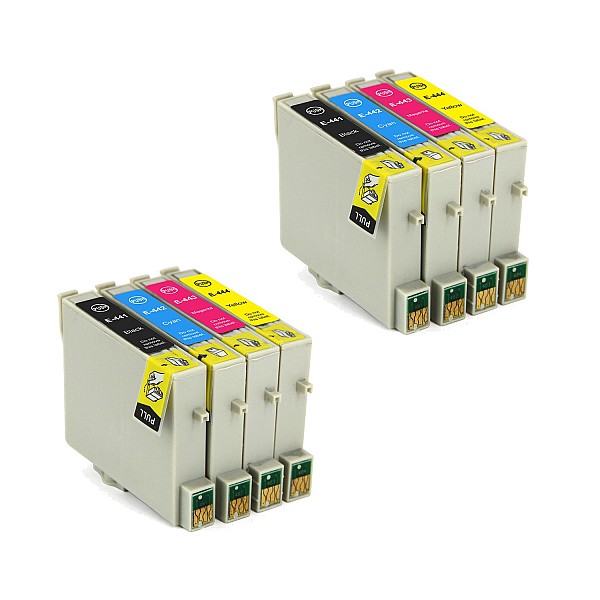 Huismerk 2x Epson T0441 XLBK/C/M/Y 4 kleuren zwart, cyaan, magenta, geel Multipack inktcartridges