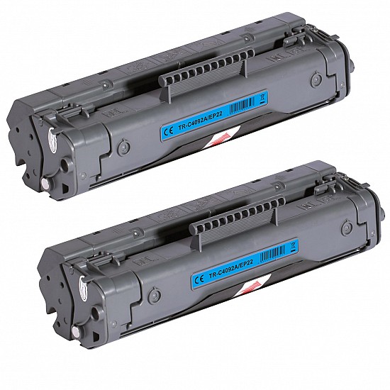 Huismerk 2x HP 92A (C4092A) toner zwart 
