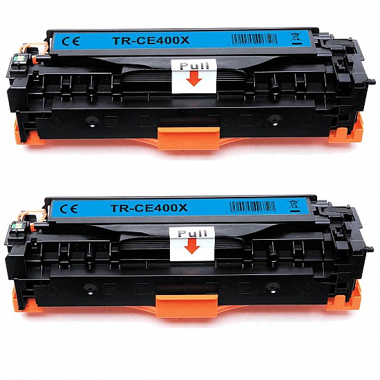 Huismerk 2x HP 507X (CE400X) toner zwart hoog volume Huismerk 2x HP 507X (CE400X) toner zwart hoog volume