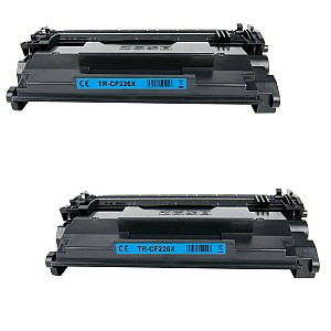 Huismerk 2x HP 26X (CF226X) toner zwart hoog volume