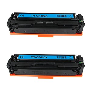 Huismerk 2x HP 201X (CF400X) hoog volume toner zwart