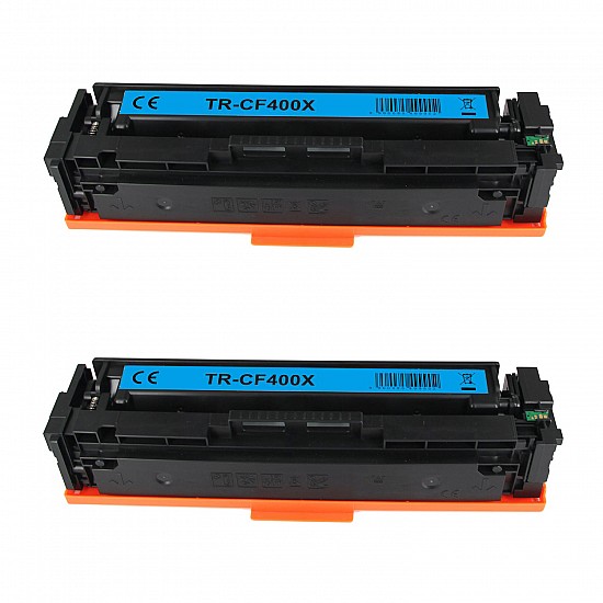 Huismerk 2x HP 201X (CF400X) hoog volume toner zwart