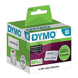 Dymo 11356 verwijderbare witte naambadge (origineel)