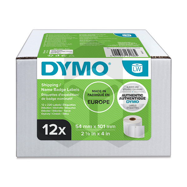 Dymo 13186 verzend- en naambadge etiketten voordeelverpakking 12 stuks 99014 (origineel)
