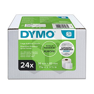Dymo 13187 brede adresetiketten voordeelverpakking 24 stuks 99012 (origineel)