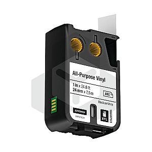 Dymo 1868753 XTL tape vinyl zwart op wit 24 mm (origineel)