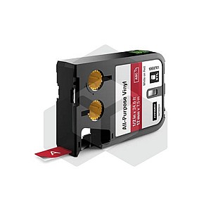 Dymo 1868761 XTL tape vinyl wit op rood 12 mm (origineel)