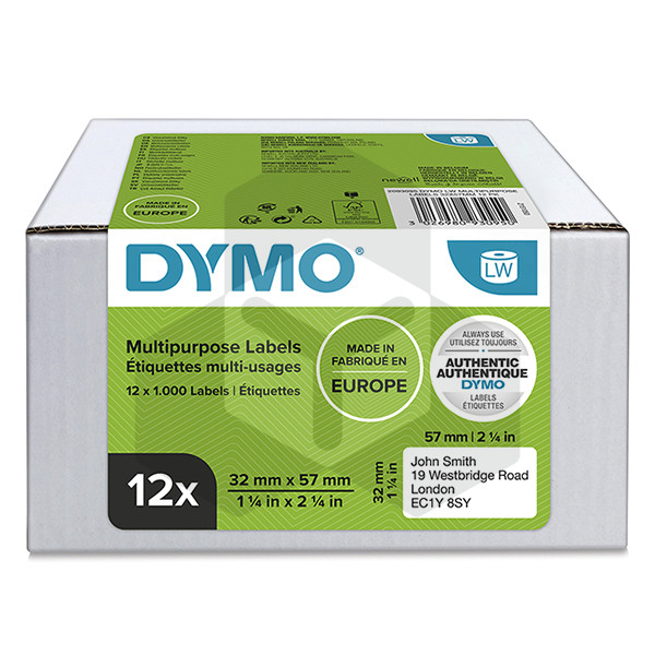 Dymo 2093095 verwijderbare multifunctionele etiketten 12 stuks 11354 (origineel)