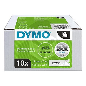 Dymo 2093097 tape zwart op wit 12 mm 10 tapes 45013 (origineel)