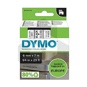 Dymo 43610 zwart op transparant 6mm (origineel)